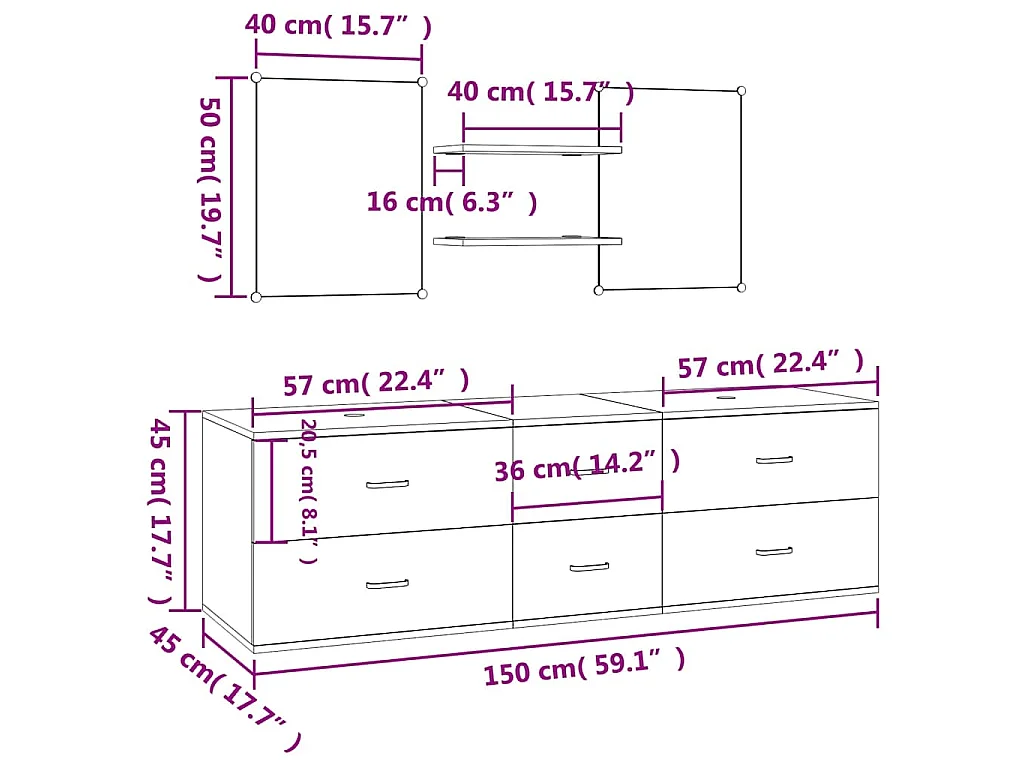 Ensemble de meubles salle de bain 5 pcs noir bois d'ingénierie