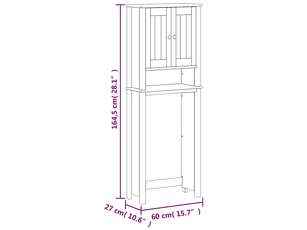 Rangement au-dessus de la cuvette BERG blanc bois massif