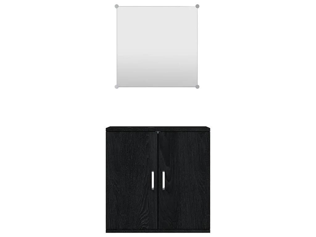Ensemble de meubles salle de bain 2 pcs noir bois d'ingénierie