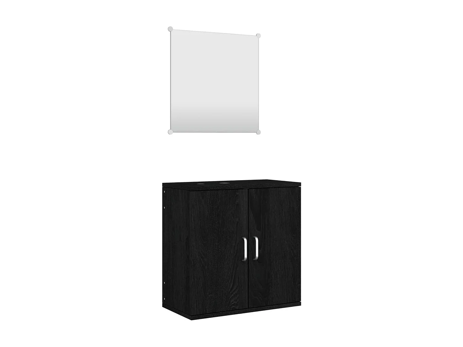 Ensemble de meubles salle de bain 2 pcs noir bois d'ingénierie