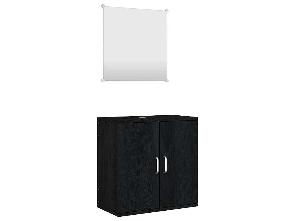 Ensemble de meubles salle de bain 2 pcs noir bois d'ingénierie