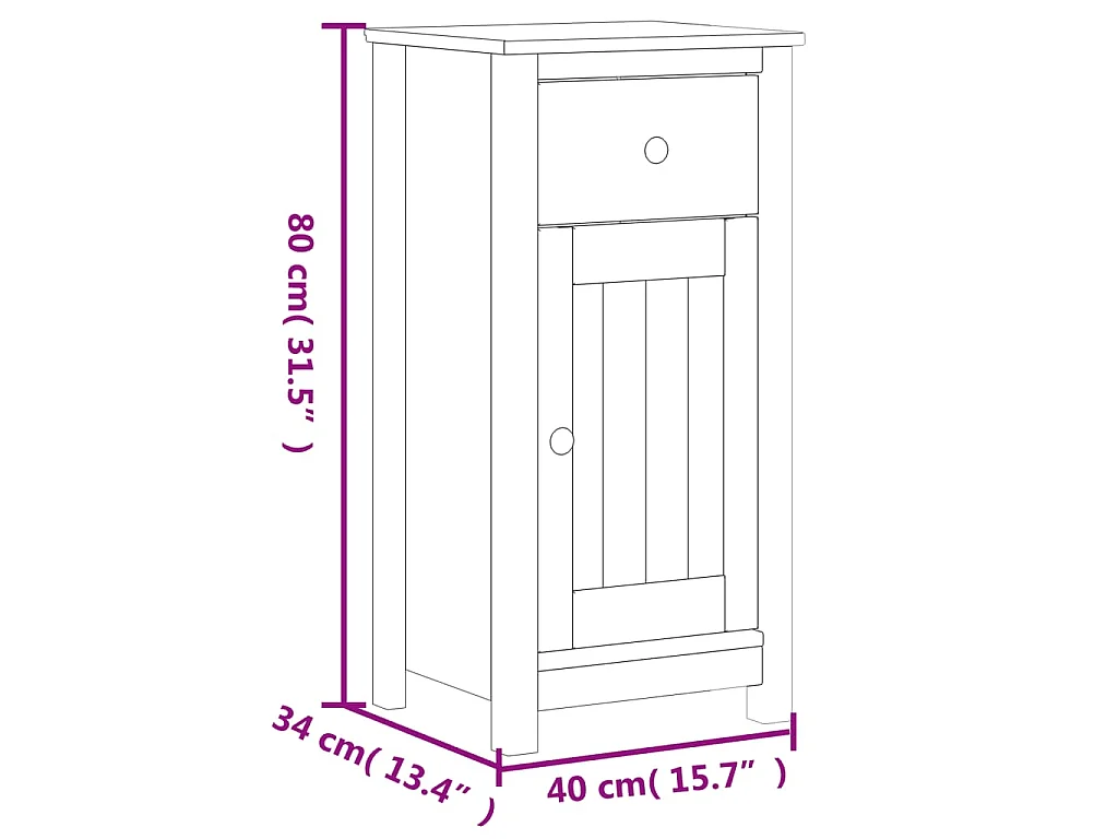 Meubles de salle de bain 4 pcs BERG noir bois de pin massif