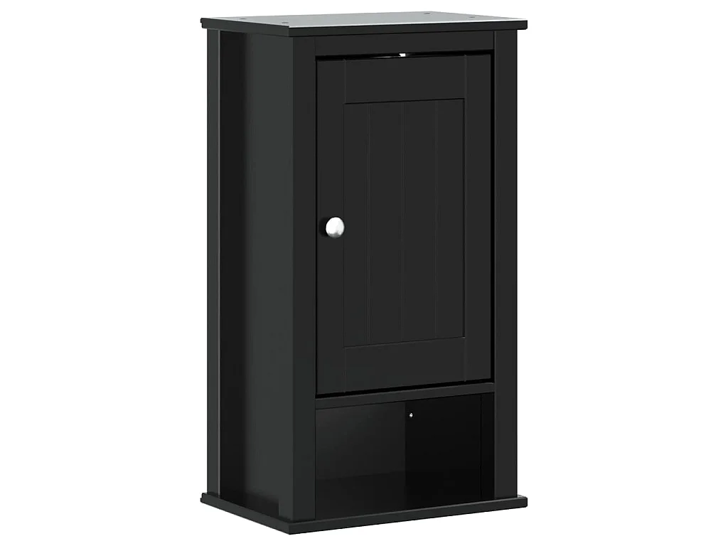 Meubles de salle de bain 4 pcs BERG noir bois de pin massif