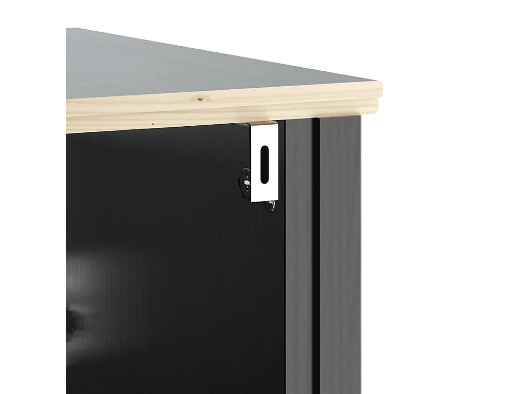 Meubles de salle de bain 4 pcs BERG noir bois de pin massif