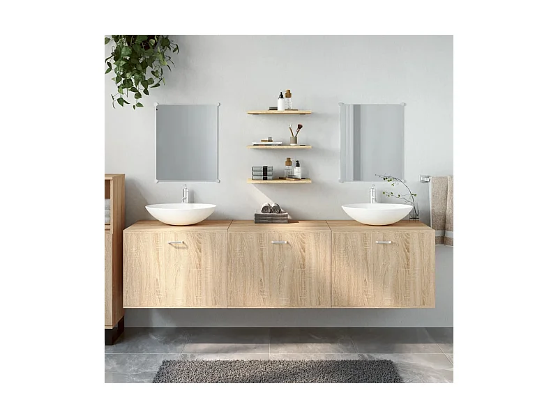 Ensemble de meubles salle de bain 6 pcs chêne bois d'ingénierie