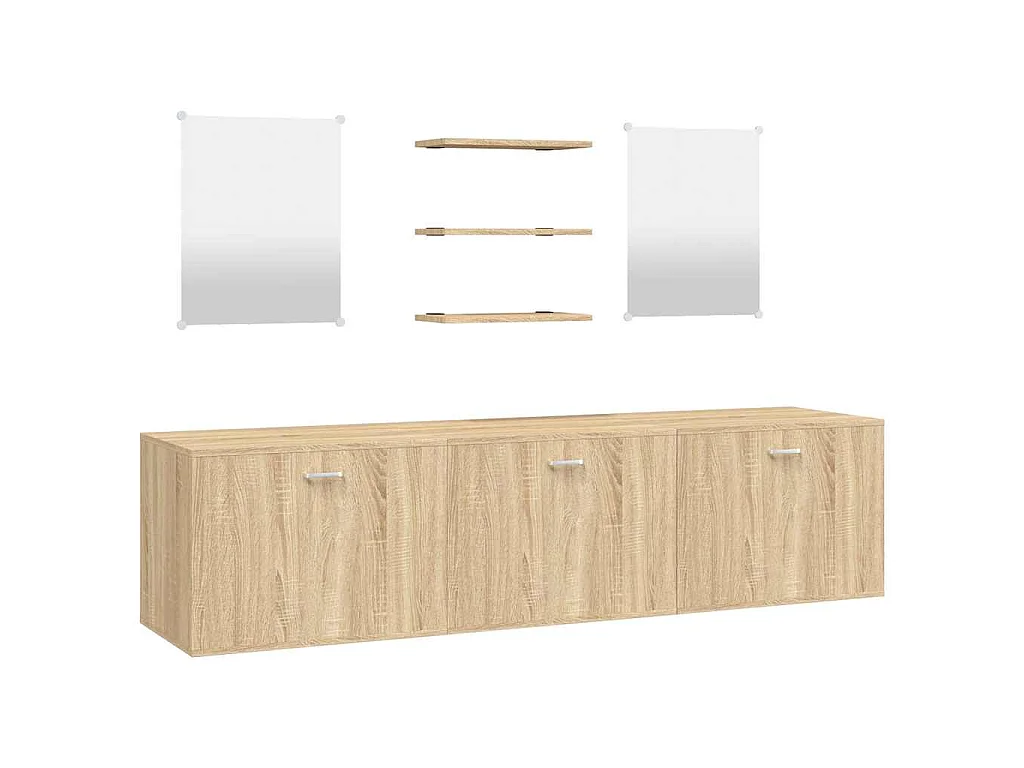 Ensemble de meubles salle de bain 6 pcs chêne bois d'ingénierie