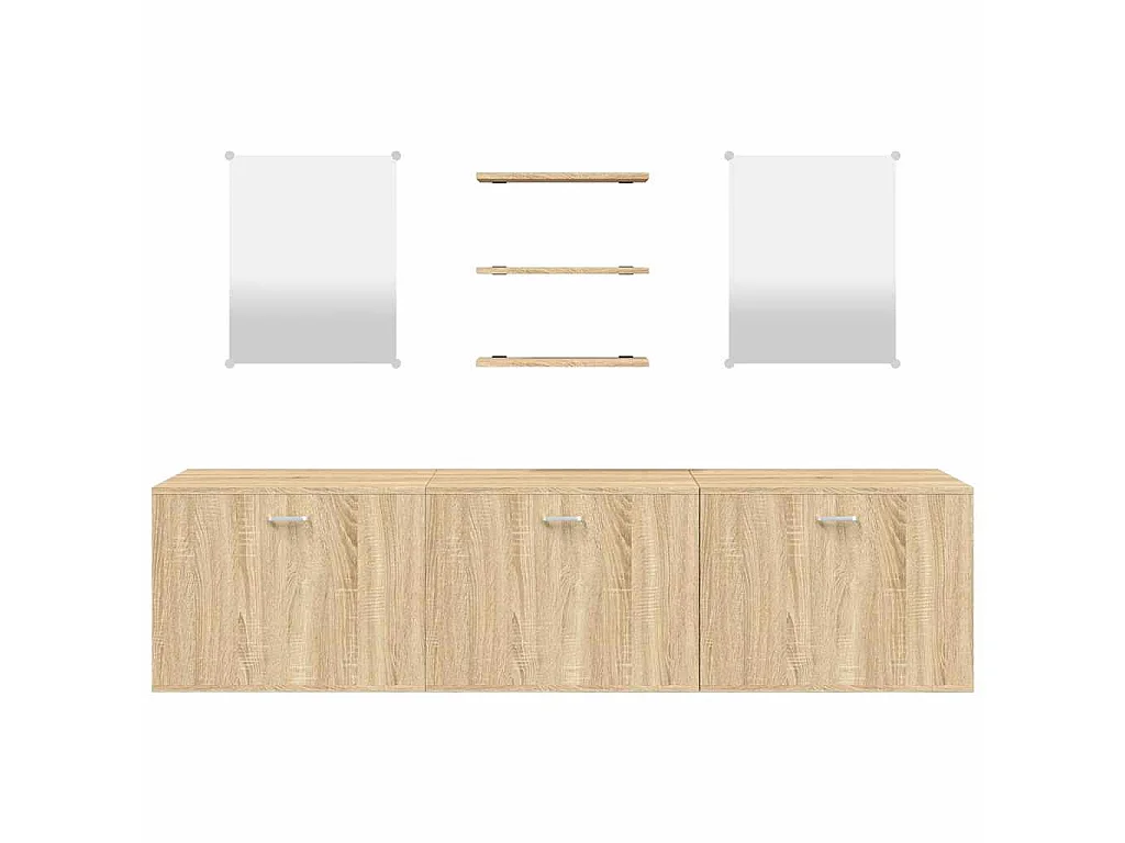 Ensemble de meubles salle de bain 6 pcs chêne bois d'ingénierie