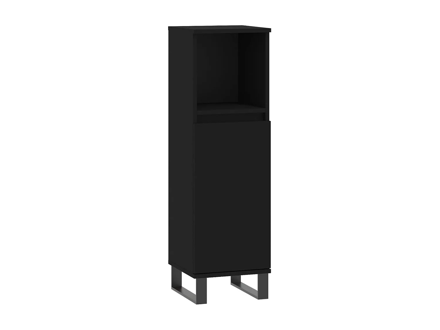 Set di Mobili da Bagno 3 pz Nero in Legno Multistrato