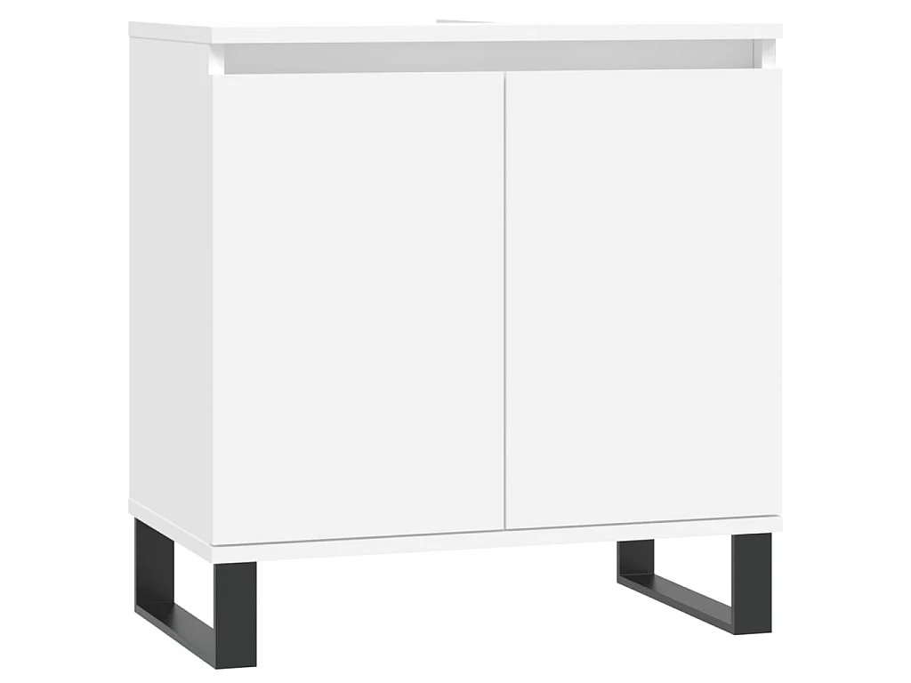 Set di Mobili da Bagno 3 pz Bianco in Legno Multistrato