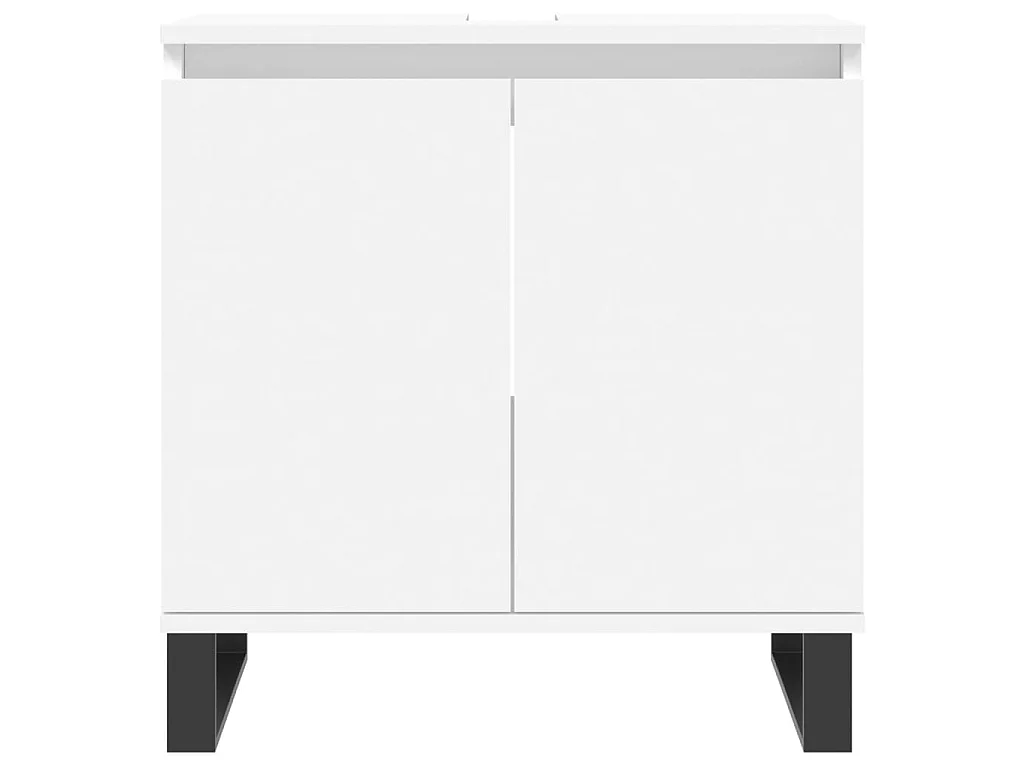 Set di Mobili da Bagno 3 pz Bianco in Legno Multistrato