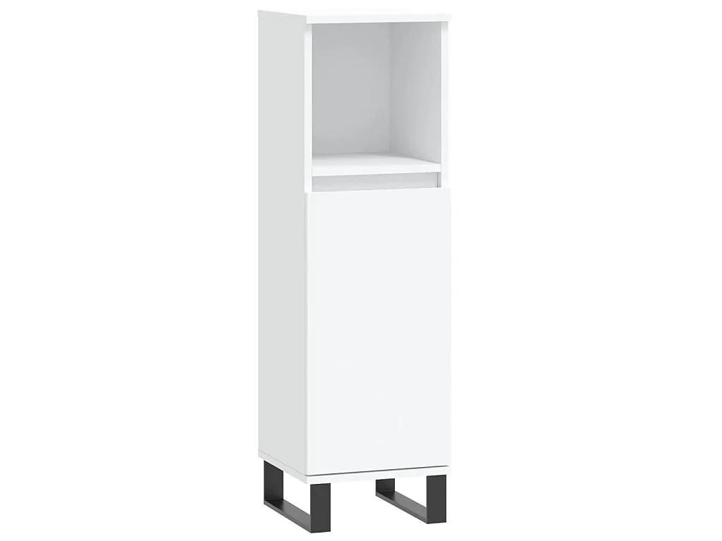 Set di Mobili da Bagno 3 pz Bianco in Legno Multistrato