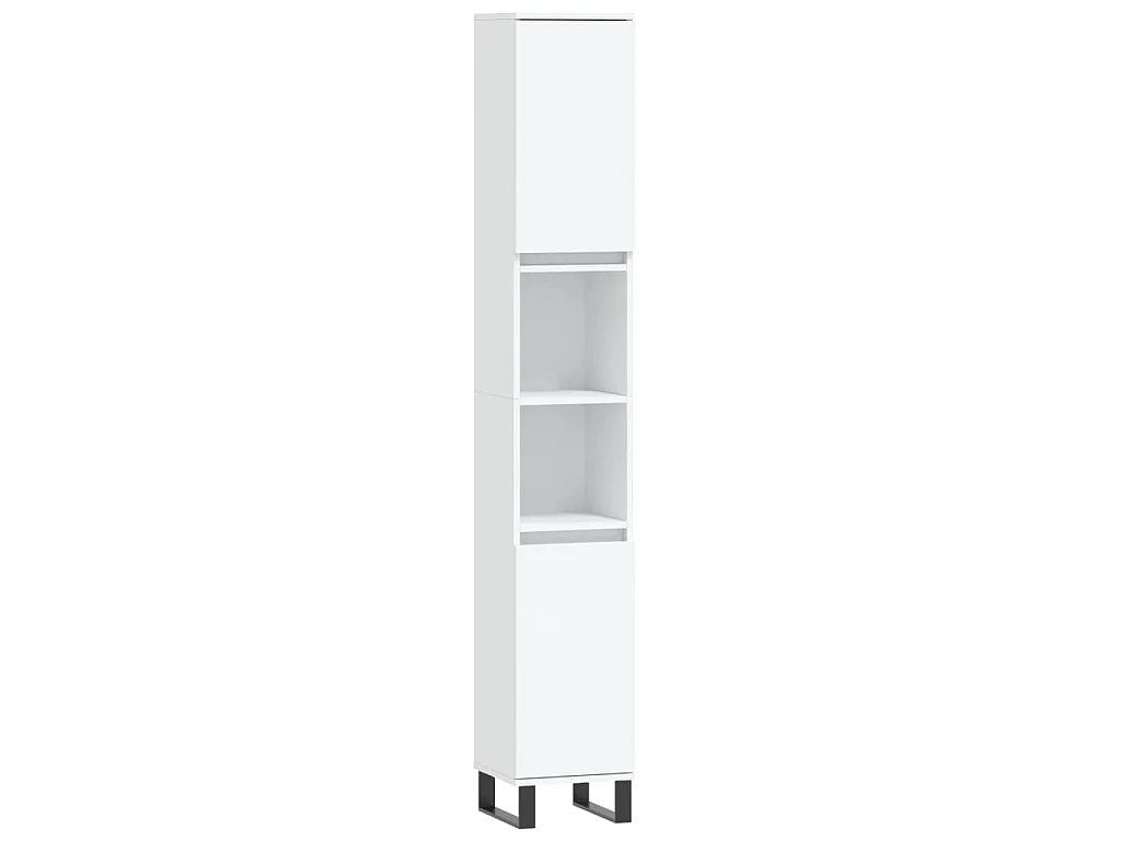 Set di Mobili da Bagno 3 pz Bianco in Legno Multistrato
