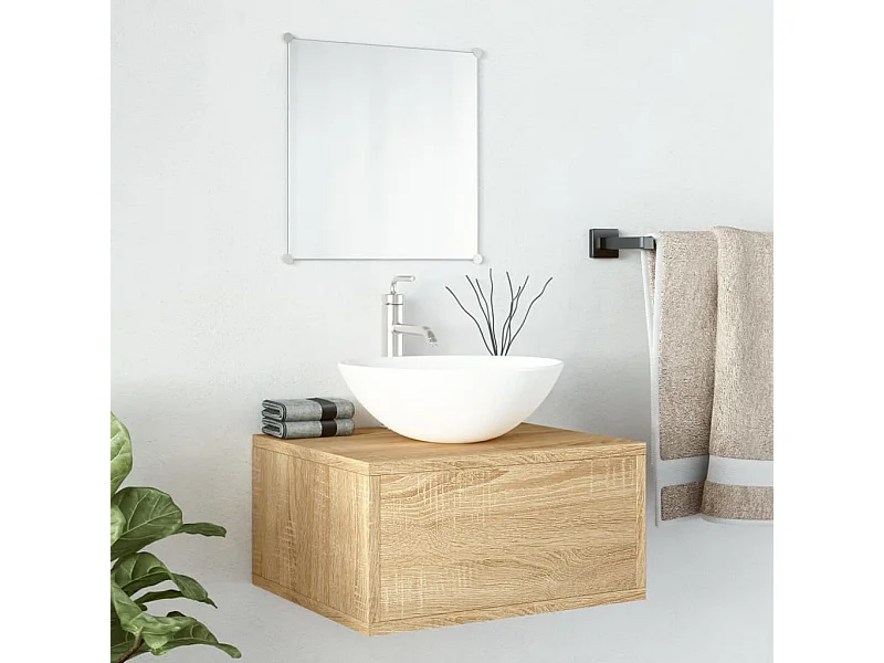 Set Mobili da Bagno 2 pz Rovere in Legno Multistrato