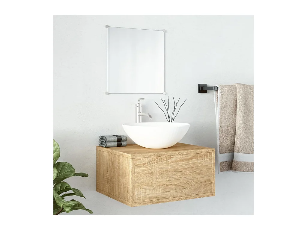 Ensemble de meubles salle de bain 2 pcs chêne bois d'ingénierie