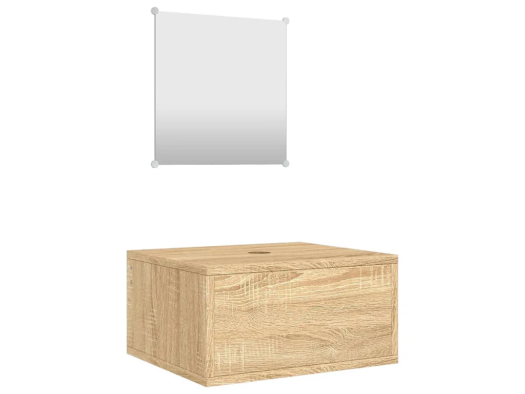 Ensemble de meubles salle de bain 2 pcs chêne bois d'ingénierie
