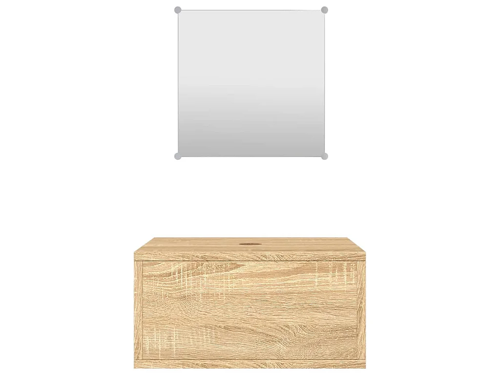 Ensemble de meubles salle de bain 2 pcs chêne bois d'ingénierie