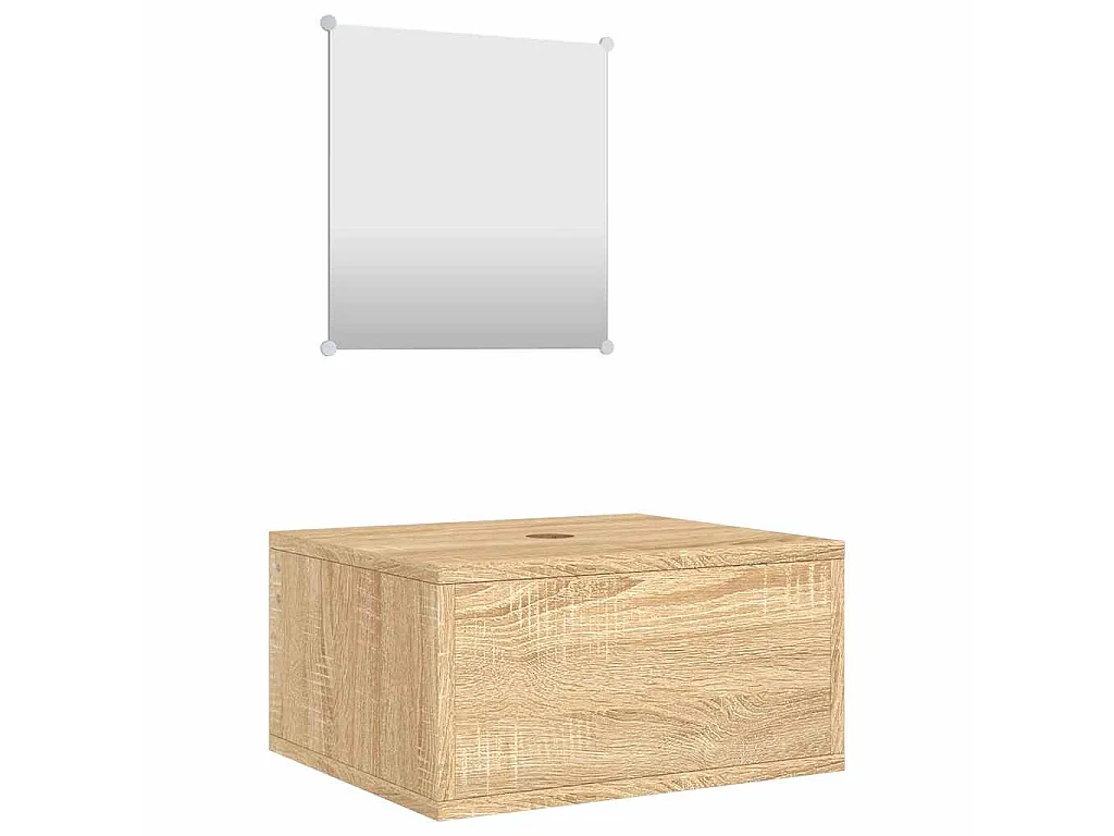 Ensemble de meubles salle de bain 2 pcs chêne bois d'ingénierie