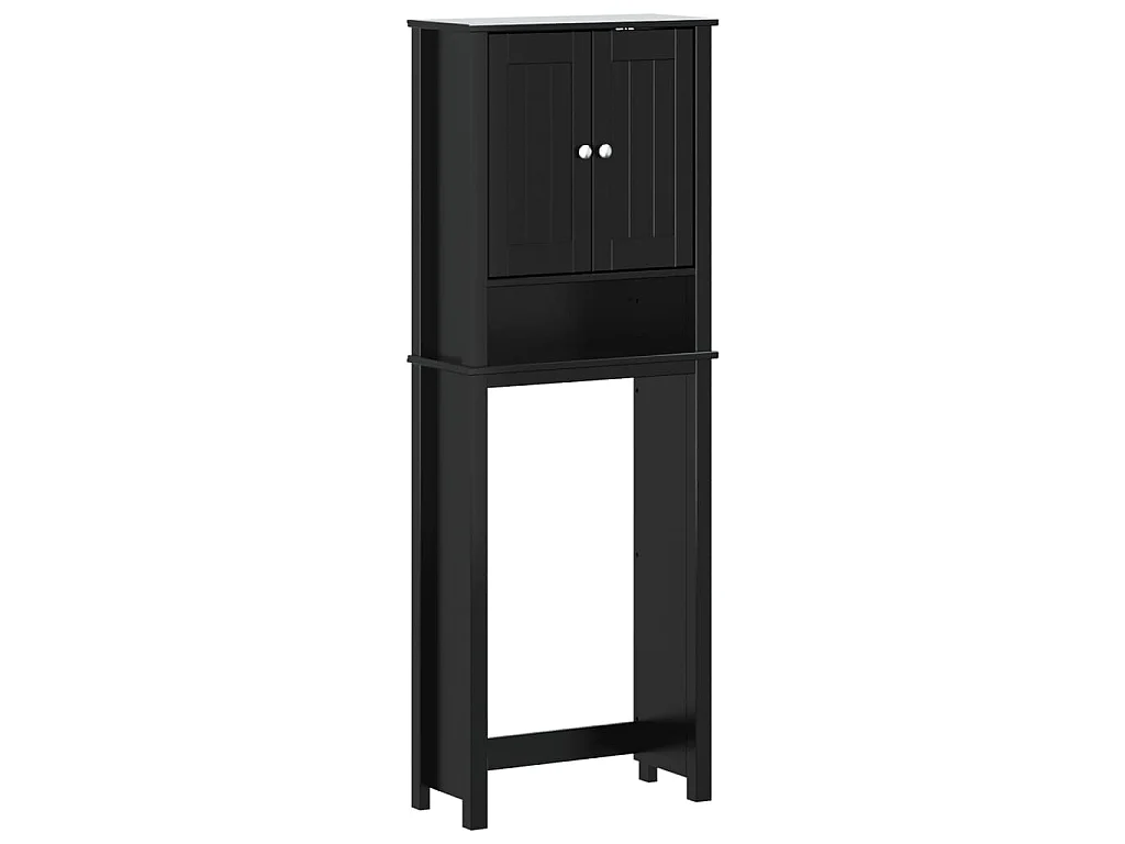 Portaoggetti Sopra WC BERG Nero 60x27x164,5 cm Legno Massello