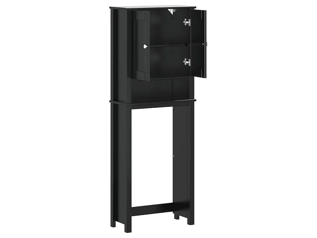 Toiletmeubel BERG 60x27x164,5 cm massief hout zwart