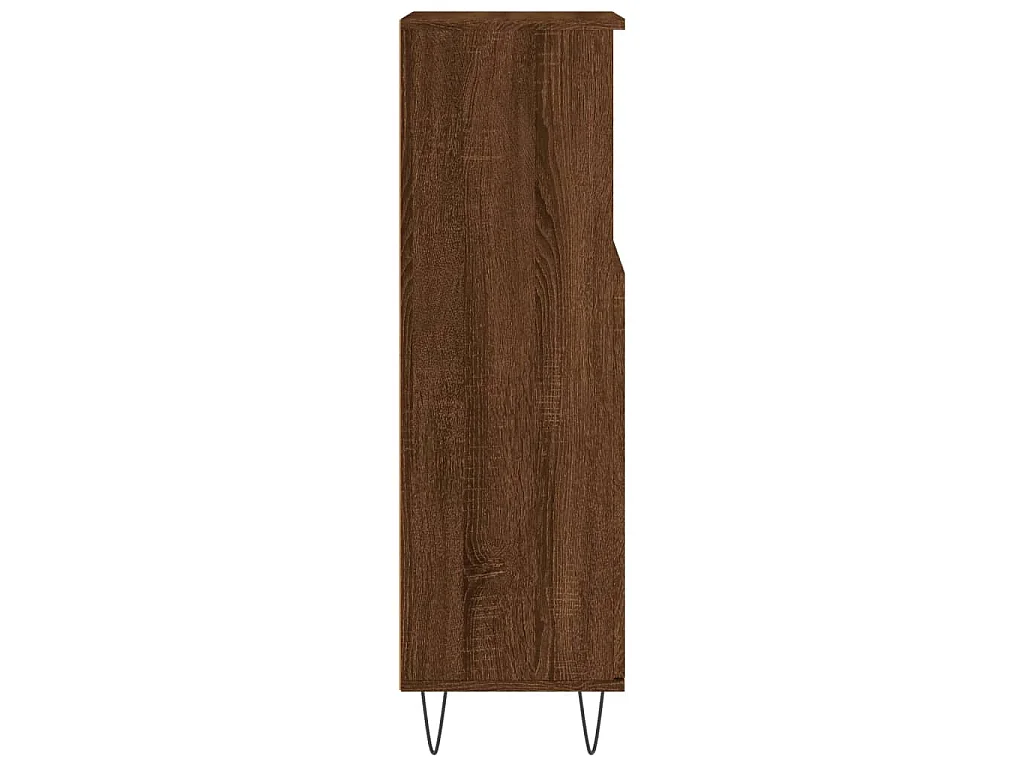 Armario de baño madera contrachapada marrón roble 30x30x100 cm