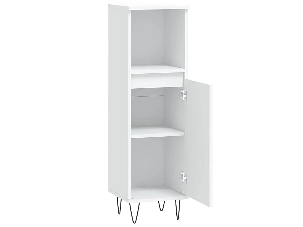 Armario de baño madera de ingeniería blanco 30x30x100 cm