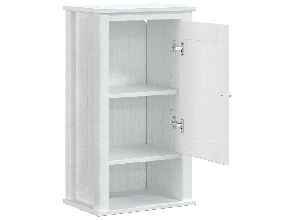 Armoire murale de salle de bain BERG blanc bois de pin massif