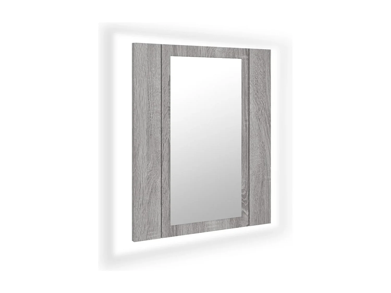 Armario de baño con espejo LED madera gris Sonoma 40x12x45 cm