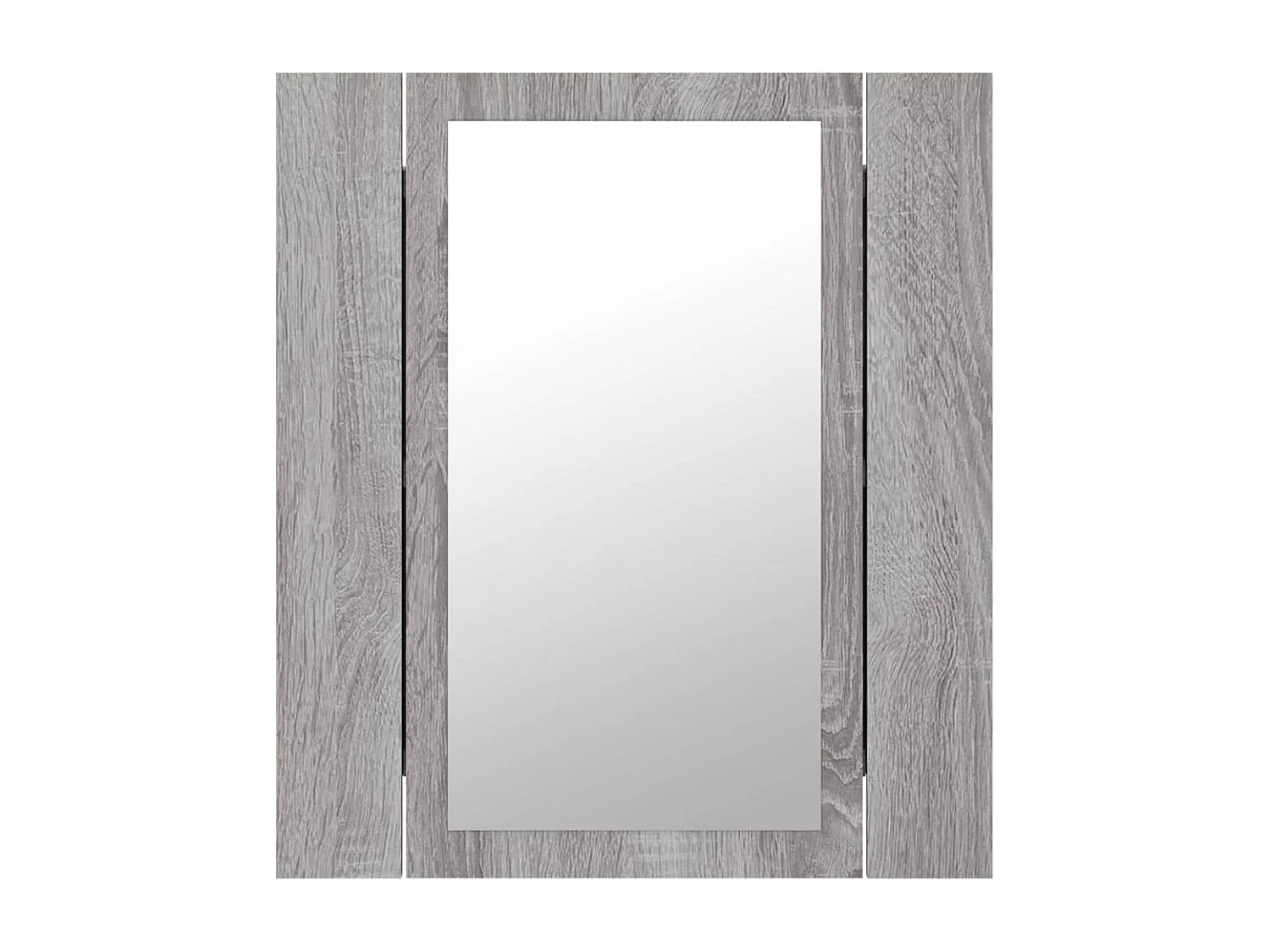 Armario de baño con espejo LED madera gris Sonoma 40x12x45 cm