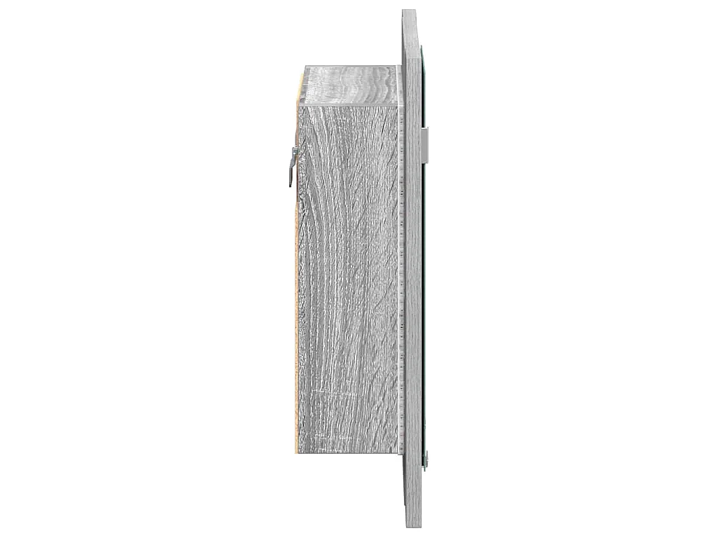 Armario de baño con espejo LED madera gris Sonoma 40x12x45 cm