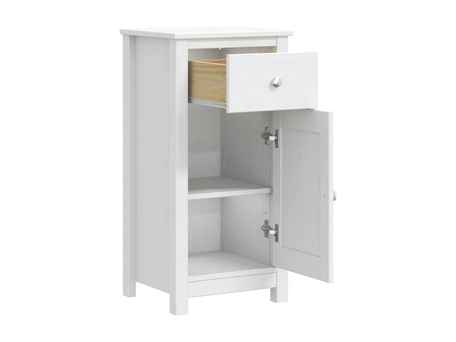 Badschrank BERG Weiß 40x34x80 cm Massivholz Kiefer