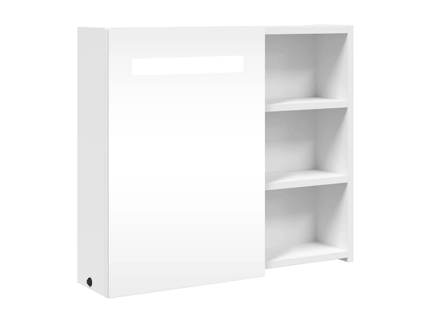 Badkamerkast met spiegel en LED 60x13x52 cm wit