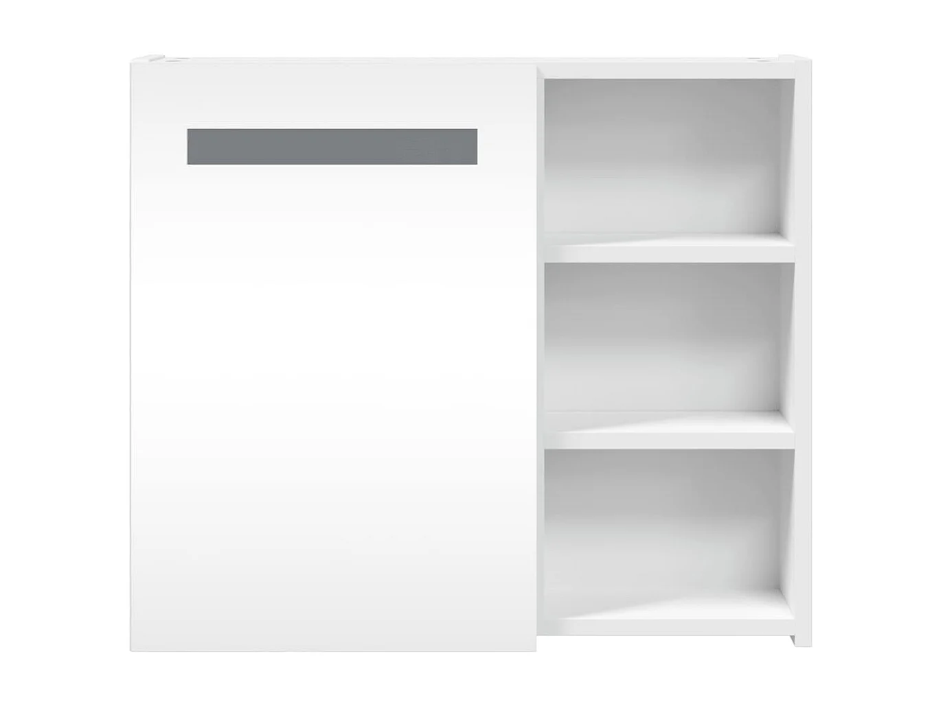 Badkamerkast met spiegel en LED 60x13x52 cm wit