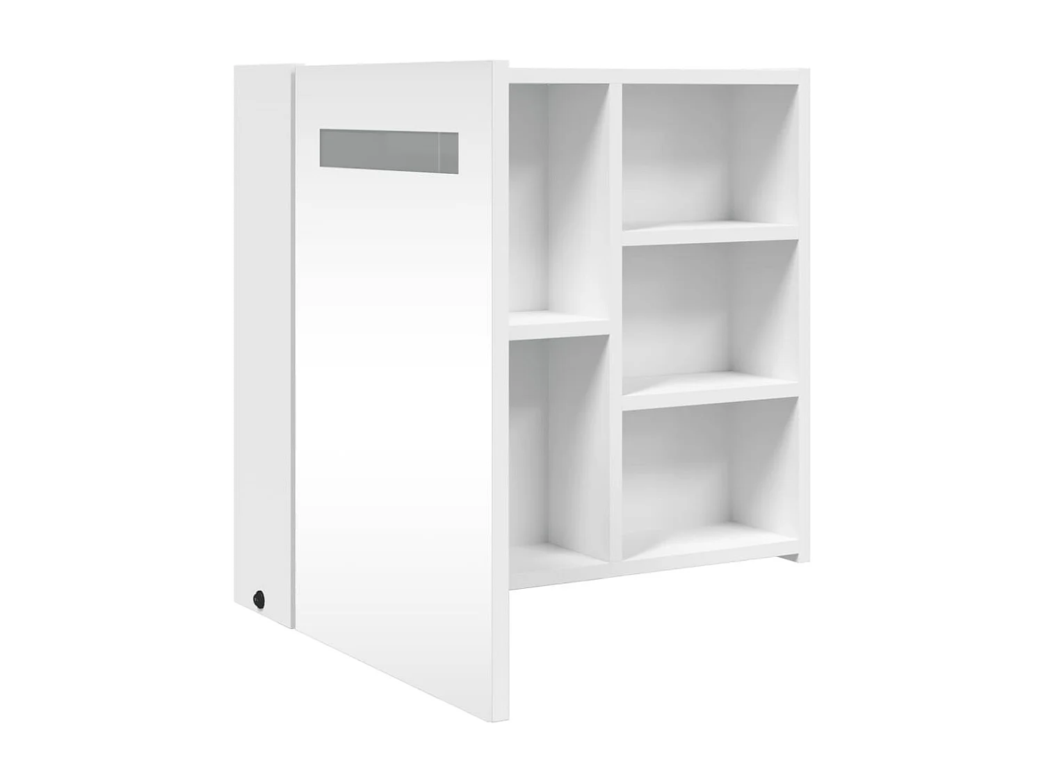 Badkamerkast met spiegel en LED 60x13x52 cm wit