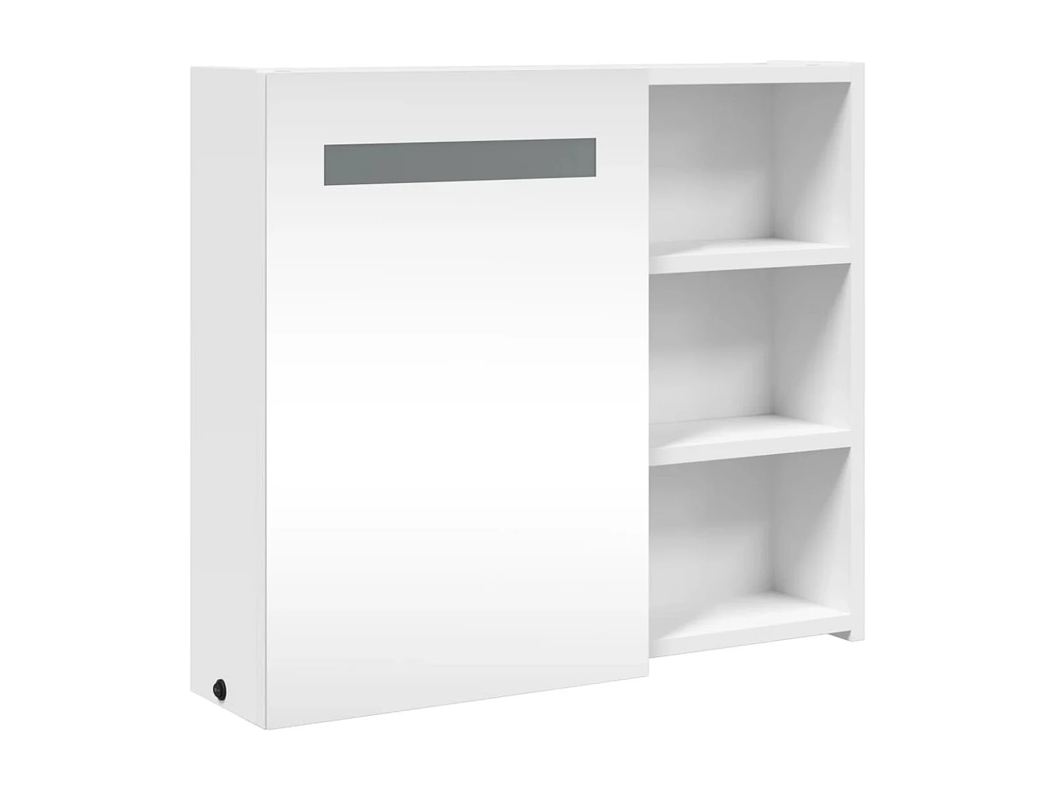 Badkamerkast met spiegel en LED 60x13x52 cm wit