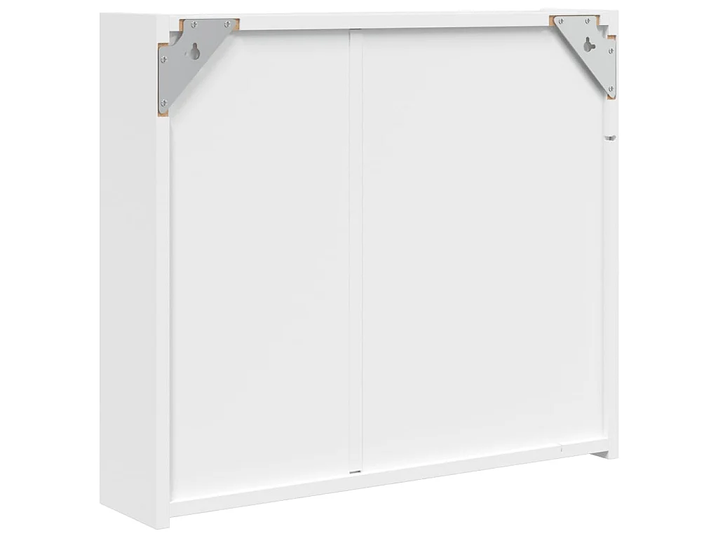 Badkamerkast met spiegel en LED 60x13x52 cm wit