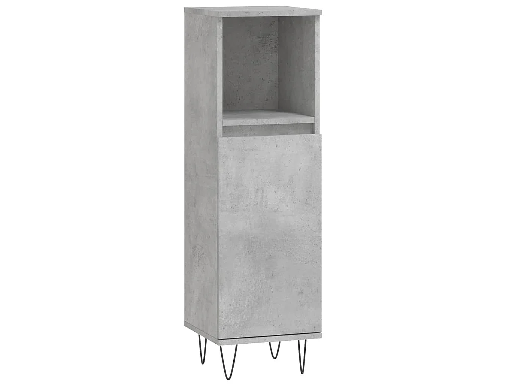 Armoire de salle de bain gris béton 30x30x100 cm