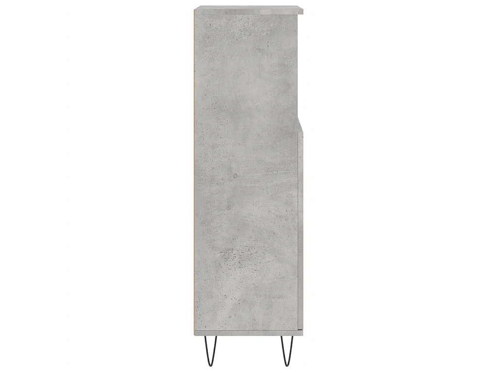 Armario de baño madera contrachapada gris hormigón 30x30x100 cm