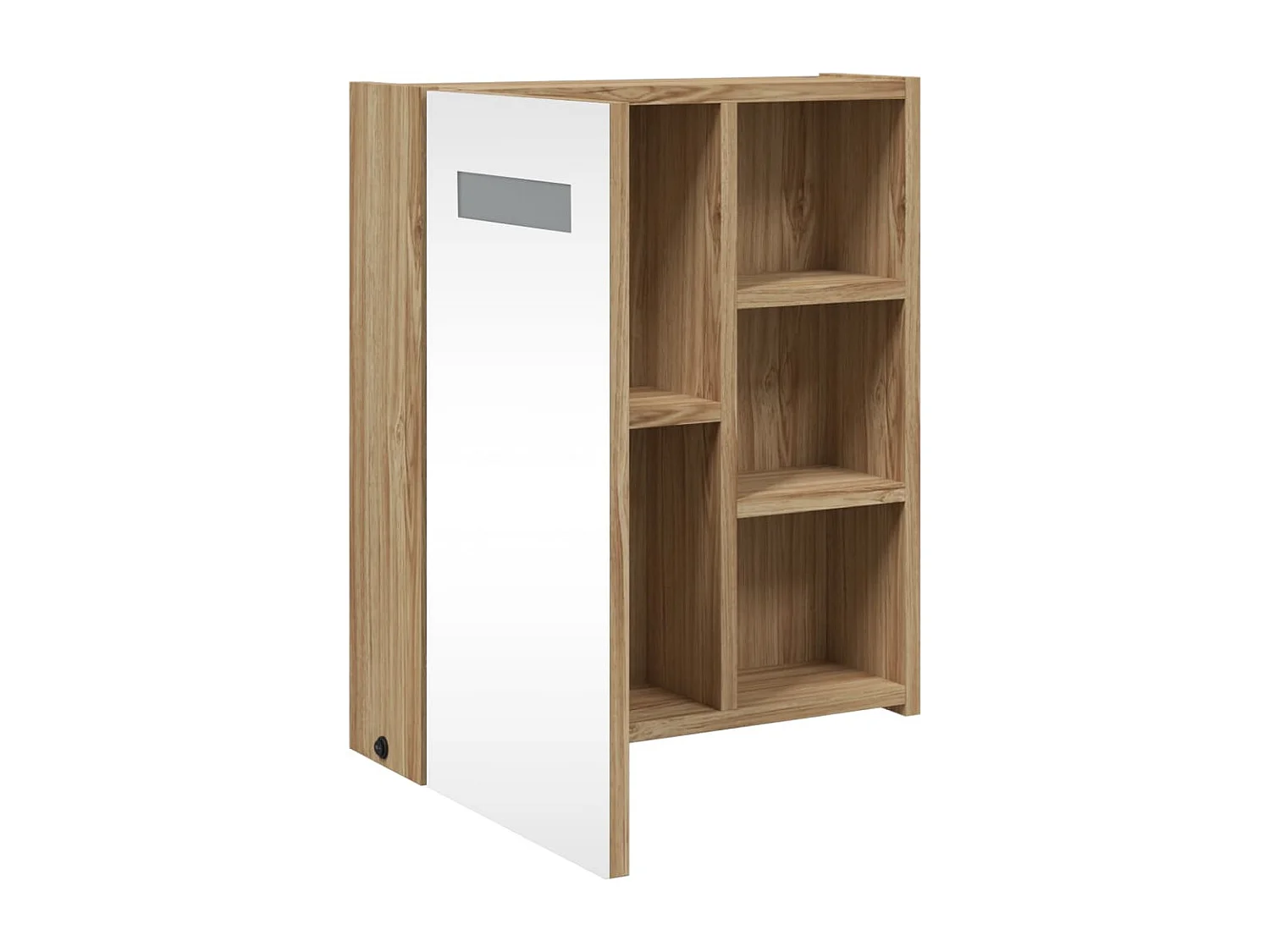 Badkamerkast met spiegel en LED 45x13x52 cm eikenkleurig