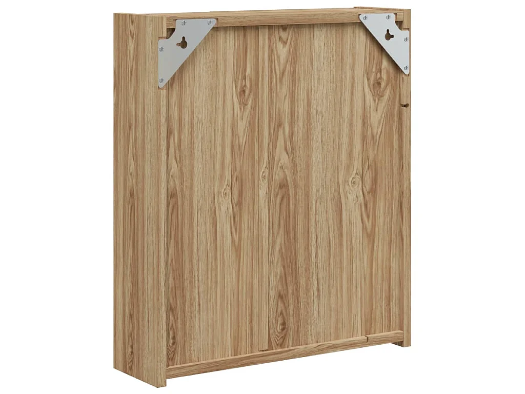 Badkamerkast met spiegel en LED 45x13x52 cm eikenkleurig