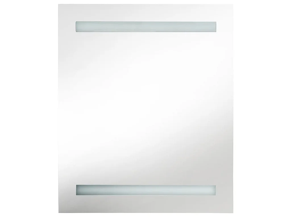 Armadietto Bagno con Specchio e LED Bianco e Rovere 50x14x60 cm