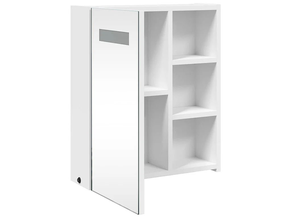 Badkamerkast met spiegel en LED 45x13x52 cm wit