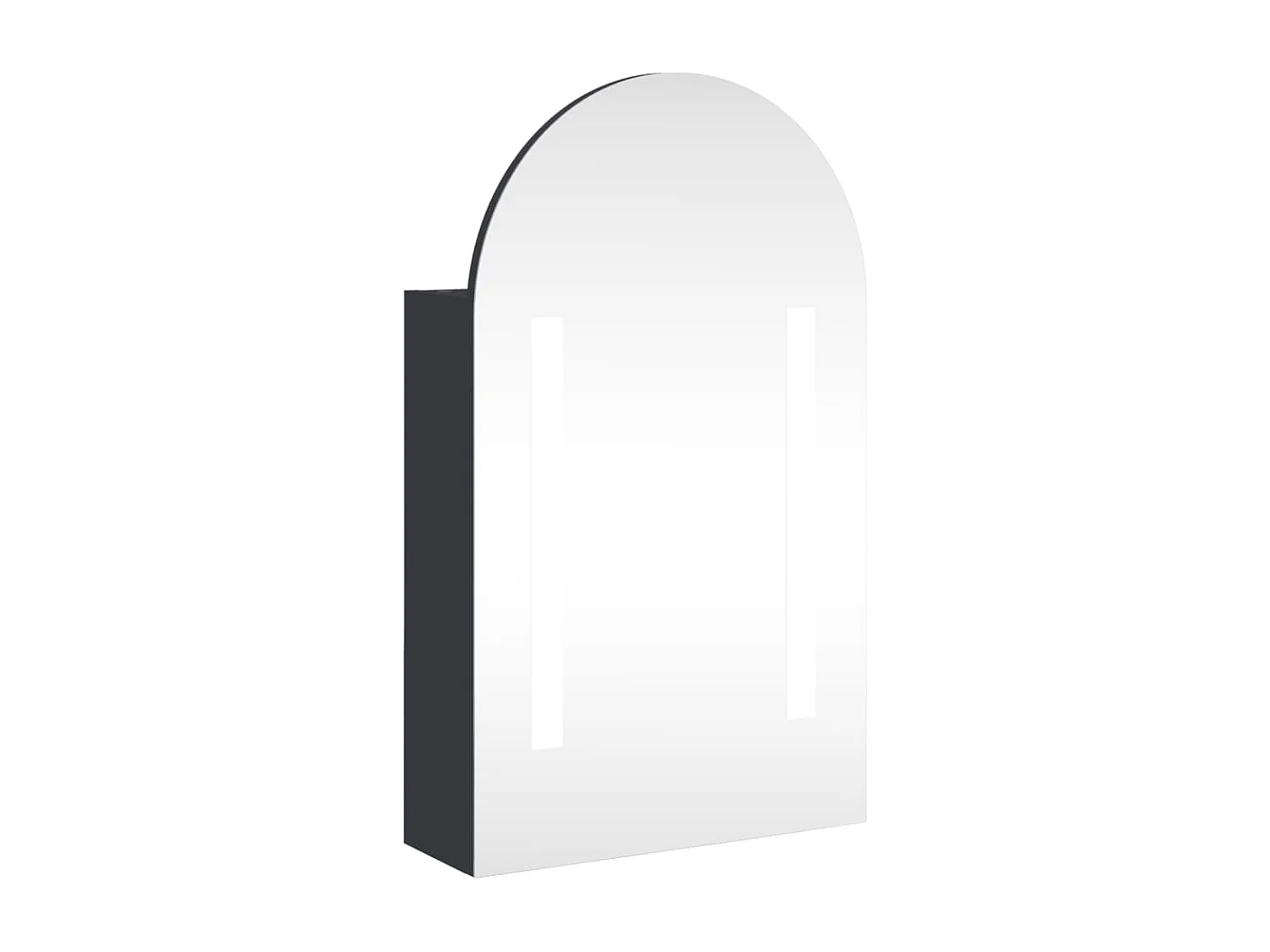 Badkamerkast met spiegel en LED gebogen 42x13x70 cm grijs