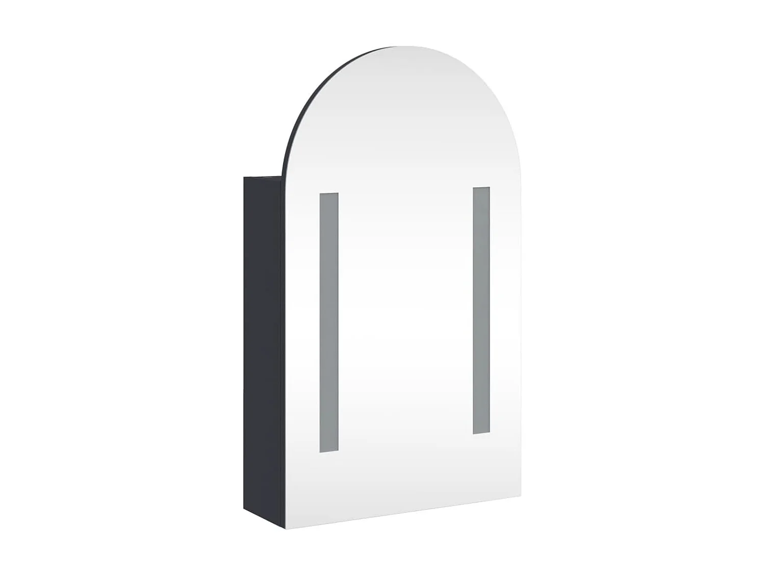 Badkamerkast met spiegel en LED gebogen 42x13x70 cm grijs