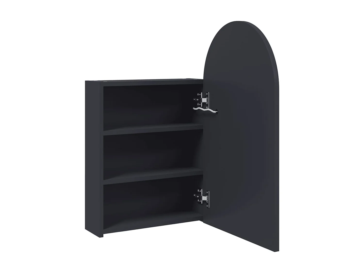 Badkamerkast met spiegel en LED gebogen 42x13x70 cm grijs