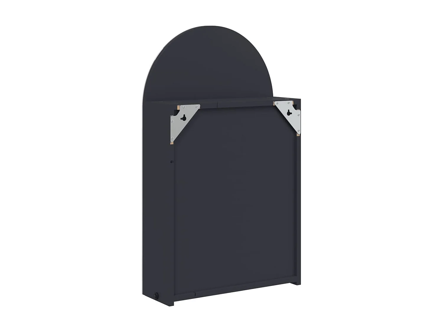 Badkamerkast met spiegel en LED gebogen 42x13x70 cm grijs