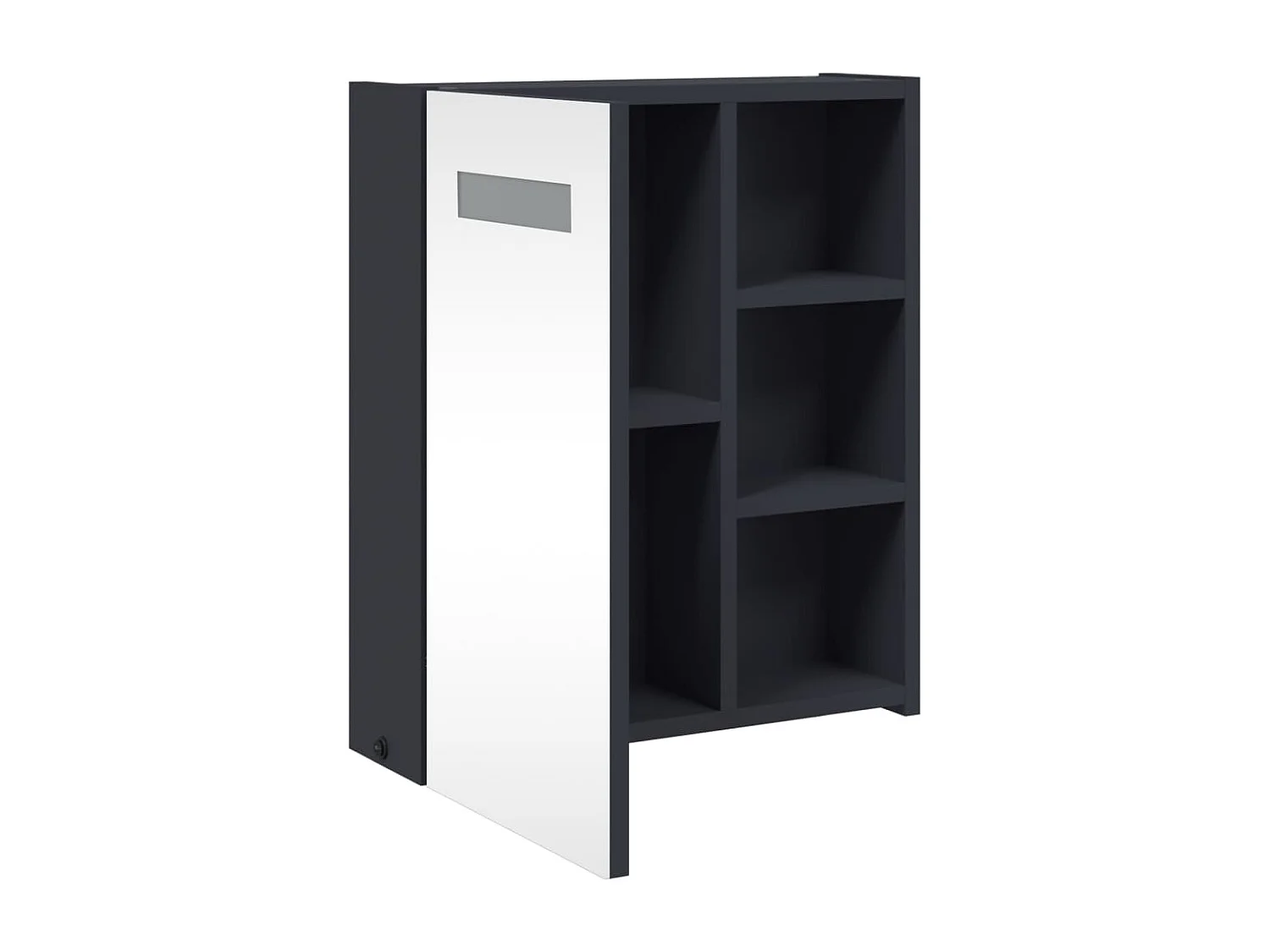 Armoire de salle de bain à miroir avec LED gris 45x13x52 cm