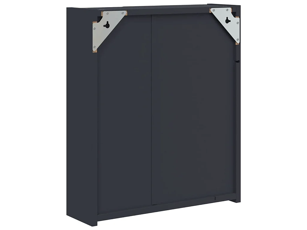 Armoire de salle de bain à miroir avec LED gris 45x13x52 cm
