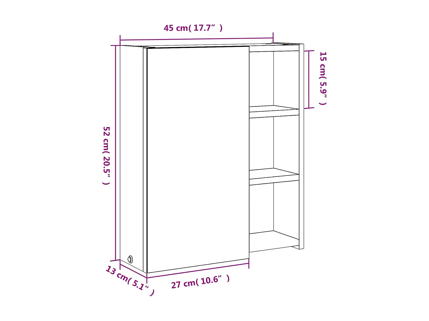 Badkamerkast met spiegel en LED 45x13x52 cm zwart