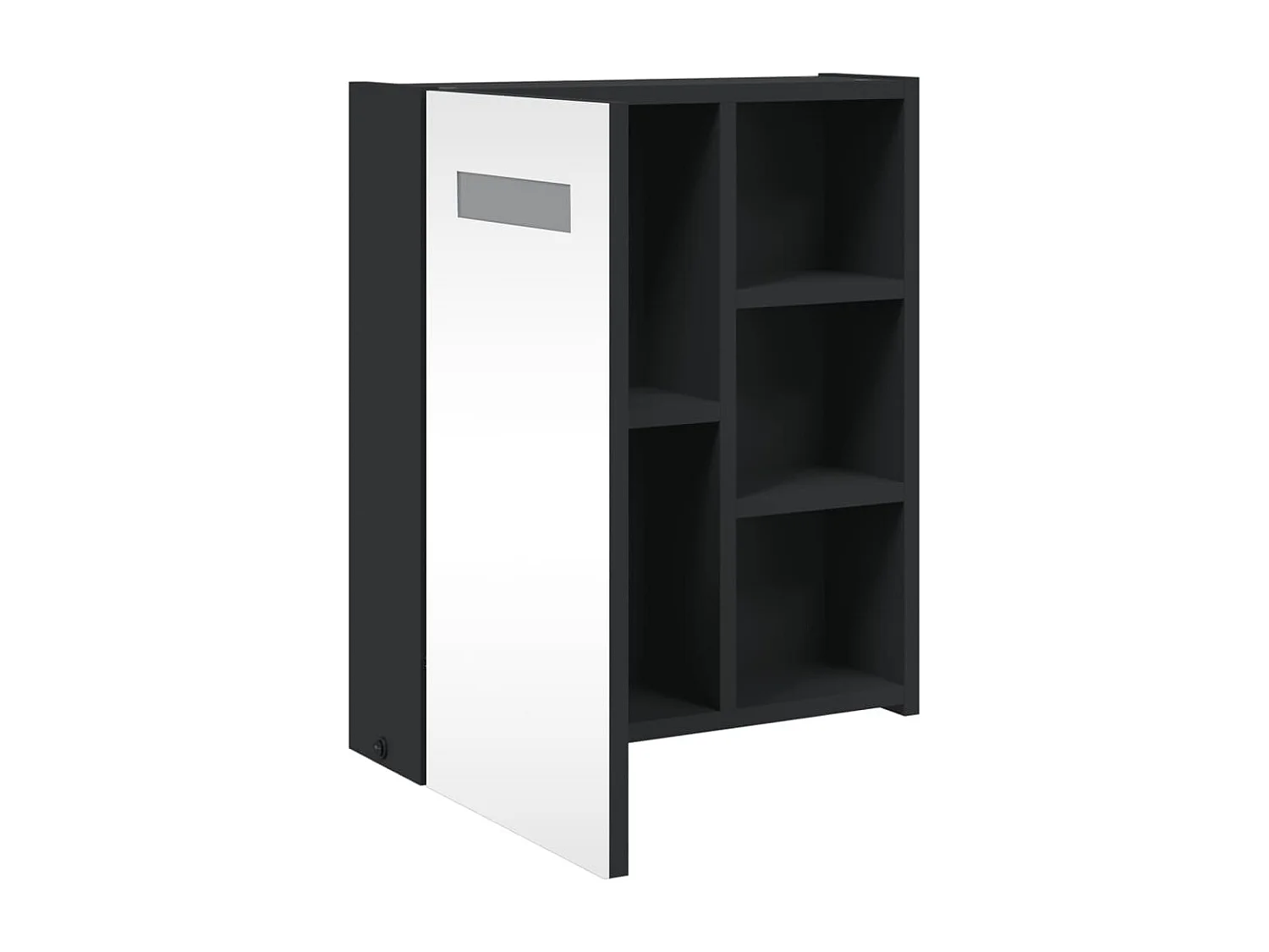 Badkamerkast met spiegel en LED 45x13x52 cm zwart