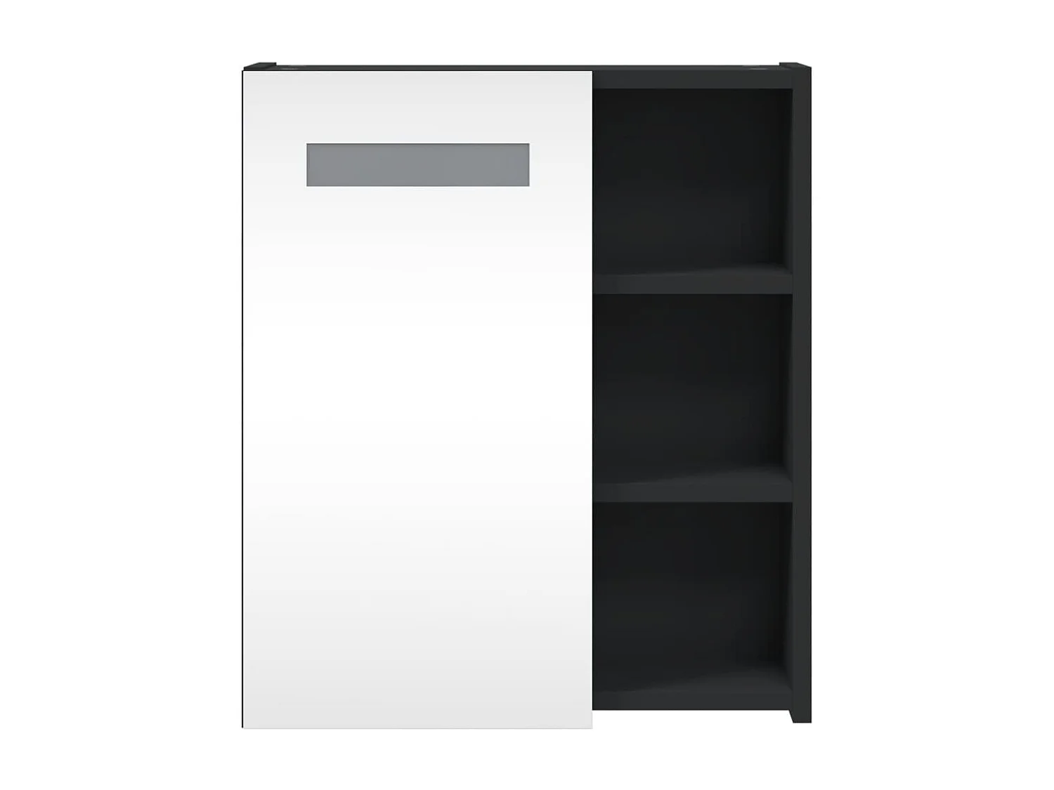 Armoire de salle de bain à miroir avec LED noir 45x13x52 cm